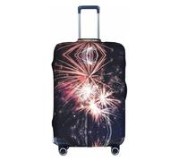Copertura protettiva per bagagli, alla moda, con stampa di fuochi d'artificio, accessorio da viaggio estetico, cerniera invisibile, bianco, L