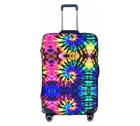 Copertura protettiva per bagagli, alla moda, motivo tribù esotico, stampa tie-dye, accessorio da viaggio, cerniera invisibile, bianco, S