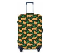 Copertura protettiva per bagagli, copertura per valigia, motivo vegetazione Capybara, morbida e alla moda, per bagagli, Nero , L