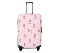 Copertura protettiva per bagagli da viaggio, con simpatico barboncino e regina rosa, antigraffio, adatta per bagagli da 45,7 a 81,7 cm, Nero , x-large