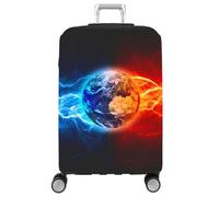 Copertura Protettiva per Bagagli da Viaggio Fiamma Calcio Rugby Basket Baseball Stampa Protezione per Trolley per Ragazzi Uomo Accessori da Viaggio Copribagagli Elasticizzato Antipolvere (Nero 4,S)