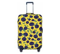 Copertura protettiva per bagagli da viaggio, motivo: mirtillo carino n. 1004, lavabile, per bagagli da 45,7 a 81,7 cm, Nero , L