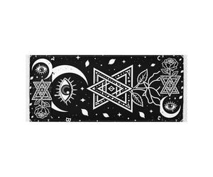 Copertura protettiva per lavatrice e asciugatrice con bordo in pizzo con borsa laterale riutilizzabile copertura protettiva per lavatrice Occult Crescent Moon Rose Gothic per lavanderia cucina 130 x