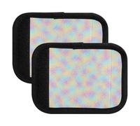Copertura protettiva per maniglia della borsa dei bagagli con texture arcobaleno pastello leopardata copertura morbida maniglia per valigia, Leopardo con texture arcobaleno pastello, Set of 4