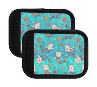 Copertura protettiva per maniglia per bagagli, con coda di gatto e sirena, per valigie e bagagli, Cute Cat Sirene Colorate Code, one sizex2