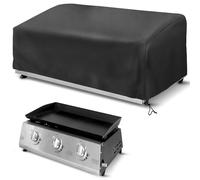 Copertura protettiva per plancha 80 x 60 x 25 cm, copertura impermeabile e resistente ai raggi UV per barbecue a gas, cucina all'aperto, giardino, griglia per esterni (nero)