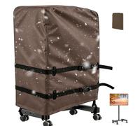 Copertura Protettiva per Supporto Tv da Pavimento,Coperture per Mobile Porta Televisione da Terra,420D Oxford Fodera Protezione per Carrello per TV da Esterno con Cin(Size:122*51*145cm,Color:MARRONE)