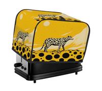 Copertura protettiva per tostapane a 2 fette, protezione contro le impronte | Protettore lavabile impermeabile del forno del forno della stampa gialla del leopardo per il piccolo elettrodomestico della
