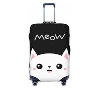 Copertura protettiva per valigia, con gatto miao antigraffio, per bagagli, Nero , S