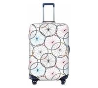 Copertura protettiva per valigia, con motivo a ruota di bicicletta, morbida, alla moda, per bagagli, Nero , x-large