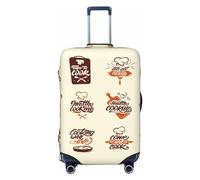 Copertura protettiva per valigia, con scritta "Cooking With Love", antigraffio, per bagagli, Nero , x-large