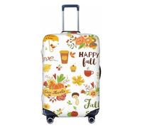 Copertura protettiva per valigia, con scritta "Hello Fall Autumn Is Here", antigraffio, per bagagli, Nero , x-large