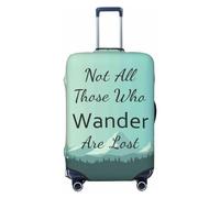 Copertura protettiva per valigia, con scritta in lingua inglese "Not All Those Who Wander Are Lost1", antigraffio, per bagagli, nero, Medium