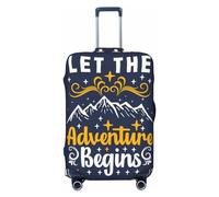 Copertura protettiva per valigia, con scritta "Let The Adventure Begins", antigraffio, per bagagli, nero, X-Large