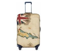 Copertura protettiva per valigie da viaggio con bandiera delle Isole Turks e Caicos Map01, lavabile, antigraffio, Nero , M