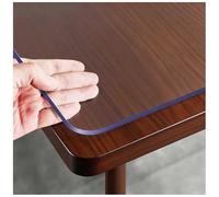 Copertura protettiva trasparente per tavolo, 66 x 122 cm, con pellicola lucida EdsC smussata da 1,5 mm di spessore per tavoli Recle, protegge per la casa e la sala da pranzo