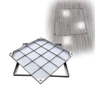 Copertura Quadrata da Incasso for Pozzetto, Coperchio Ispezione Quadrato in Acciaio Inossidabile 304 Coperchio per Fognature Incassato con Base Coperchio per Canali di Scolo(900x900mm/35.4x35.4in)