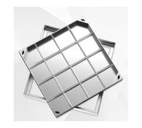 Copertura quadrata invisibile per ispezione in acciaio inox, design zincato, per vialetto, patio, cortile e parcheggio (8 cm, 40 x 40 cm)