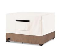 Copertura quadrata per braciere, per esterni, resistente, durevole, 600D, resistente agli strappi, 100% impermeabile, 66-28 pollici, protezione per tavolo da patio, impermeabile, beige, 71,1 x 71,1 x