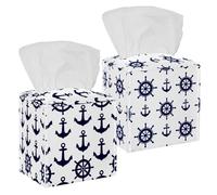 Copertura quadrata per fazzoletti, porta fazzoletti, organizer per carta facciale, dispenser per bagno, comodini, scrivania, auto, ufficio, 12,7 x 12,7 x 12,7 cm, ancoraggio nautico e volante, colore