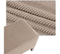 Copertura Quadrata Per Ottomana, Fodera Per Poggiapiedi Elasticizzata Jacquard Spessa, Copri Pouf Rettangolare Con Fondo Antiscivolo Rimovibile, Lavabile In Lavatrice(Khaki,42x42in/105x105cm)