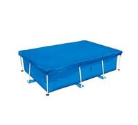 Copertura quadrata per piscina con staffa, in plastica resistente ai raggi UV, protezione antipolvere per giardino, protezione dai detriti, 5 misure disponibili, tra cui 450 x 220 cm, blu (221 x 150