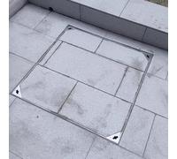 Copertura quadrata per pozzetto, in acciaio inossidabile 304, design con pavimento piastrellato, grande coperchio per fosse settiche, personalizzabile per applicazioni fognarie