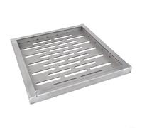 Copertura quadrata per scarico del pavimento in acciaio inox, copertura per scarico a pavimento quadrato, antiscivolo, design multi foro, resistente, per strade, scuole, piazze, 150-300 mm (250 x 250
