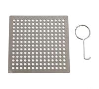Copertura quadrata per scarico doccia in acciaio inossidabile con cattura capelli e design antiscivolo, tappo filtro per scarico a pavimento per lavelli da bagno o cucina, adatto per fori da 8,2 cm