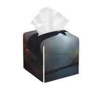 Copertura quadrata per scatola di fazzoletti con stampa di ragni e fantasma di Halloween, arcobaleno, per soggiorno, camera da letto, ufficio, decorazione quotidiana