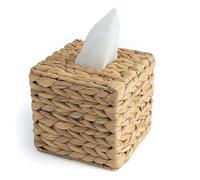 Copertura quadrata per scatola di fazzoletti in rattan, tessuto a mano, in giacinto d'acqua con coperchio, porta fazzoletti (dimensioni: 1 pezzo)