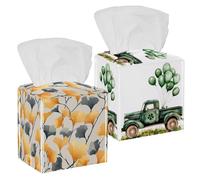 Copertura quadrata per scatola di fazzoletti, porta fazzoletti, organizer per carta facciale, dispenser per bagno, comodini, scrivania, auto, ufficio, 13 x 13 x 12 cm, camion verde per il giorno di