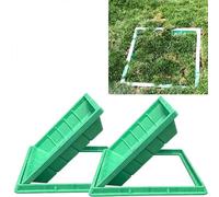 Copertura quadrata resistente per pozzetto e ganci di sollevamento, 50,8 x 50,8 cm, per scantinati, scuole, coperture verdi nascoste all'aperto (set da 2)