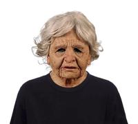 Copertura realistica per il viso di un vecchio, copertura in lattice per Halloween, per adulti e uomini, casco regolabile in lattice, copricapo per carnevale, teatro, Natale, cosplay, casa infestata