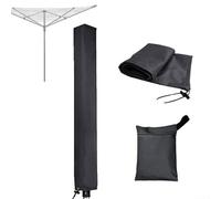 Copertura resistente alle intemperie per asta stendibiancheria 600D materiale Oxford con caratteristiche regolabili (nero 16 x 16 x 180 cm)