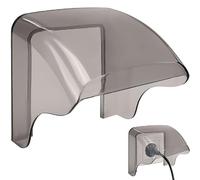 Copertura resistente alle intemperie per prese singole e doppie | Adatto per prese unipolari e bipolari. Utilizzare in bagni, balconi, cucine e giardini. Non è necessario praticare fori.