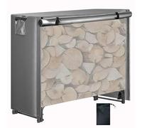 Copertura resistente per legna da ardere da esterno, rivestimento in PVC impermeabile, materiale Oxford 600D, chiusura con cerniera (porta legna non incluso)