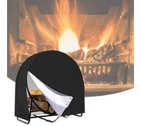 Copertura resistente per legna da ardere in tessuto Oxford 210D, impermeabile, 101,6 cm, con cerniera, resistente supporto rotondo in legno per tutte le stagioni