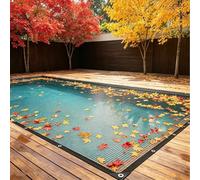 Copertura Rete per Foglie Piscina Rettangolare in Maglia Resistente con Occhielli Rinforzati per Piscine Interrate e Fuori Terra Protezione Invernale Blocca Detriti(5X5M/16.4X16.4ft)