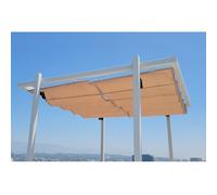 Copertura retrattile impermeabile per pergola, tenda parasole per esterni, per patio, terrazza e cortile, sistema di ombreggiatura completo con design a filo scorrevole