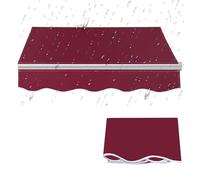 Copertura retrattile per patio, 4 pezzi, resistente ai raggi UV e impermeabile, 300 g/m², tessuto di poliestere di ricambio per esterni e tettoie per porte e finestre, colore: rosso vino