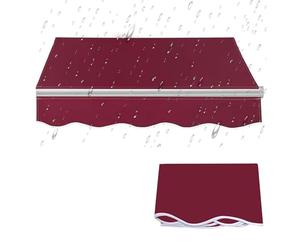 Copertura retrattile per patio, 4 pezzi, resistente ai raggi UV e impermeabile, 300 g/m², tessuto di poliestere di ricambio per esterni e tettoie per porte e finestre, colore: rosso vino