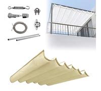 Copertura retrattile per pergola, con accessori di installazione, facile da montare, per patio, terrazza, veranda, gazebo, posto auto coperto (verde, 7 x 1,5 m)