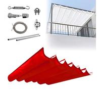 Copertura retrattile per pergola, con accessori di installazione, facile da montare, per patio, terrazza, veranda, gazebo, posto auto coperto (verde, 7 x 1,5 m)