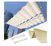 Copertura retrattile per pergola da esterno, a baldacchino a forma di U, per giardino, veranda, spiaggia, padiglione e gazebo con griglia, design scorrevole regolabile per la massima protezione solare