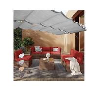 Copertura retrattile per pergola, rete parasole a forma di U per un'efficace protezione solare e una confortevole esperienza all'aperto, kit di montaggio personalizzabile (larghezza 3 x lunghezza 5 m