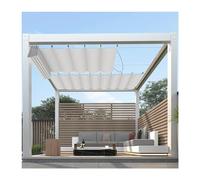 Copertura retrattile per pergola, ricambio per veranda e garage, elegante design ondulato con ferramenta per cavi, soluzione ideale per l'ombra del cortile
