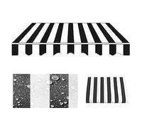 Copertura retrattile per tenda da sole, tessuto di ricambio, 2/3/4/5/6 m, per patio, balcone, finestre e porte, nero, 5 x 2,5 m, impermeabile e resistente ai raggi UV