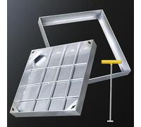 Copertura rettangolare per camera di ispezione con telaio in acciaio inox 304, 50 x 100 cm, resistente, per vialetti e accesso alla fossa e copertura di accesso sicuro