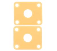 Copertura Rettangolare per Jack Chitarra Elettrica 2 Pezzi Gialla | Plastica Abs, Distanziatore Esterno Regolabile, per Manutenzione e Riparazione del Corpo, Uso Luthier e Modding